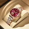 POEDAGAR Luxury Fashion Womens Watch Waterproof Luminous Dial Love Shape Stainless Steel Automatic Ladies Quartz Movement Watch 1