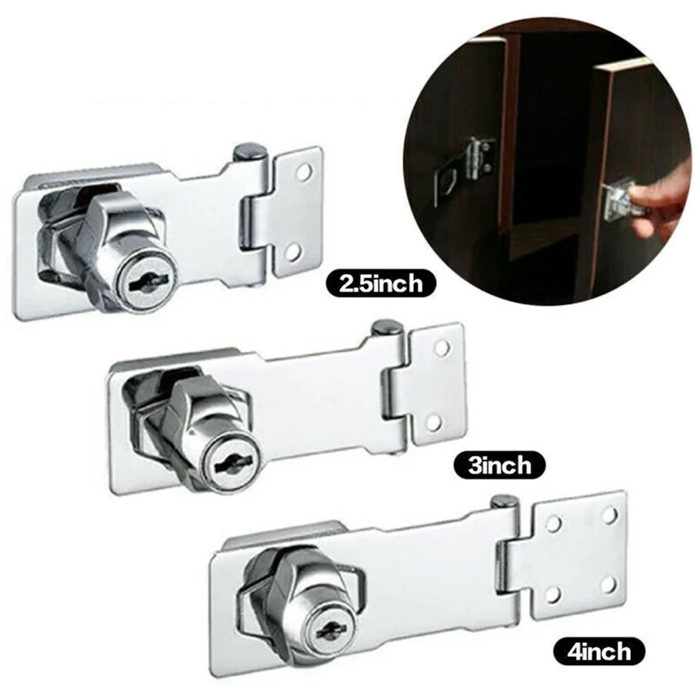 Description Picture 4 of item1PC Locking Hasp Heavy Duty Security Hasp Staple With Keys Padlock Cupboard Shed Garage Door Locks Home Lock