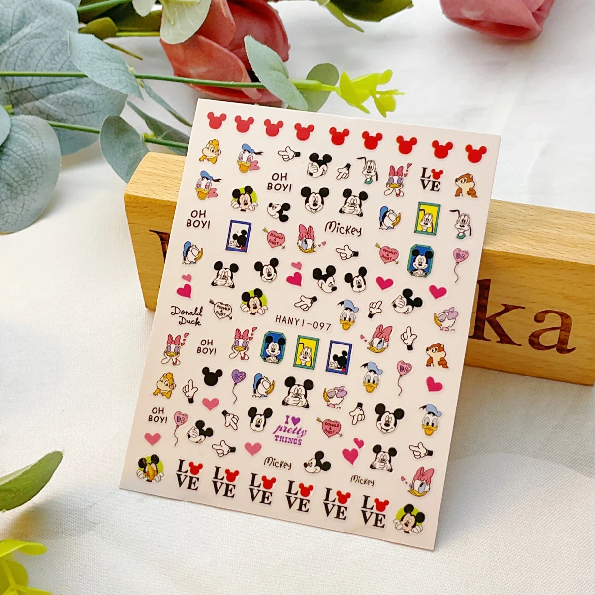 

1 sheet New Nail stickers Cute cartoon Mickey series nails 3D decal fairy tale Mickey Mouse nail decoration