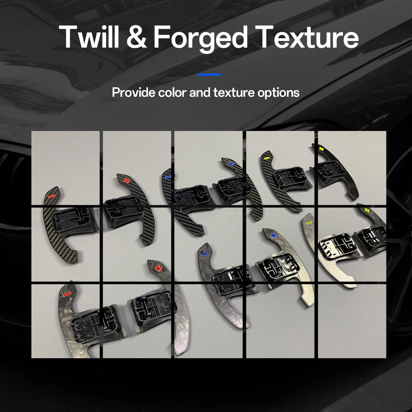 탄소 섬유 시프트 패들, BMW M 스포츠 스타일에 적합, G20, G30, G01, G05, F10, F30, 1, 2, 3, 4, 5, 6, 7, 8 시리즈와 호환