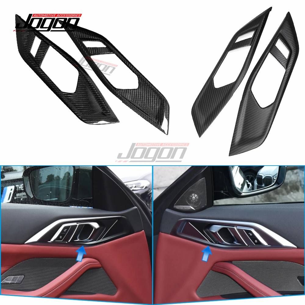 

2 шт. LHD углеродное волокно Автомобильная внутренняя дверная ручка рамка Крышка отделка для BMW 4 серии G22 G23 G24 2021 наклейка аксессуары