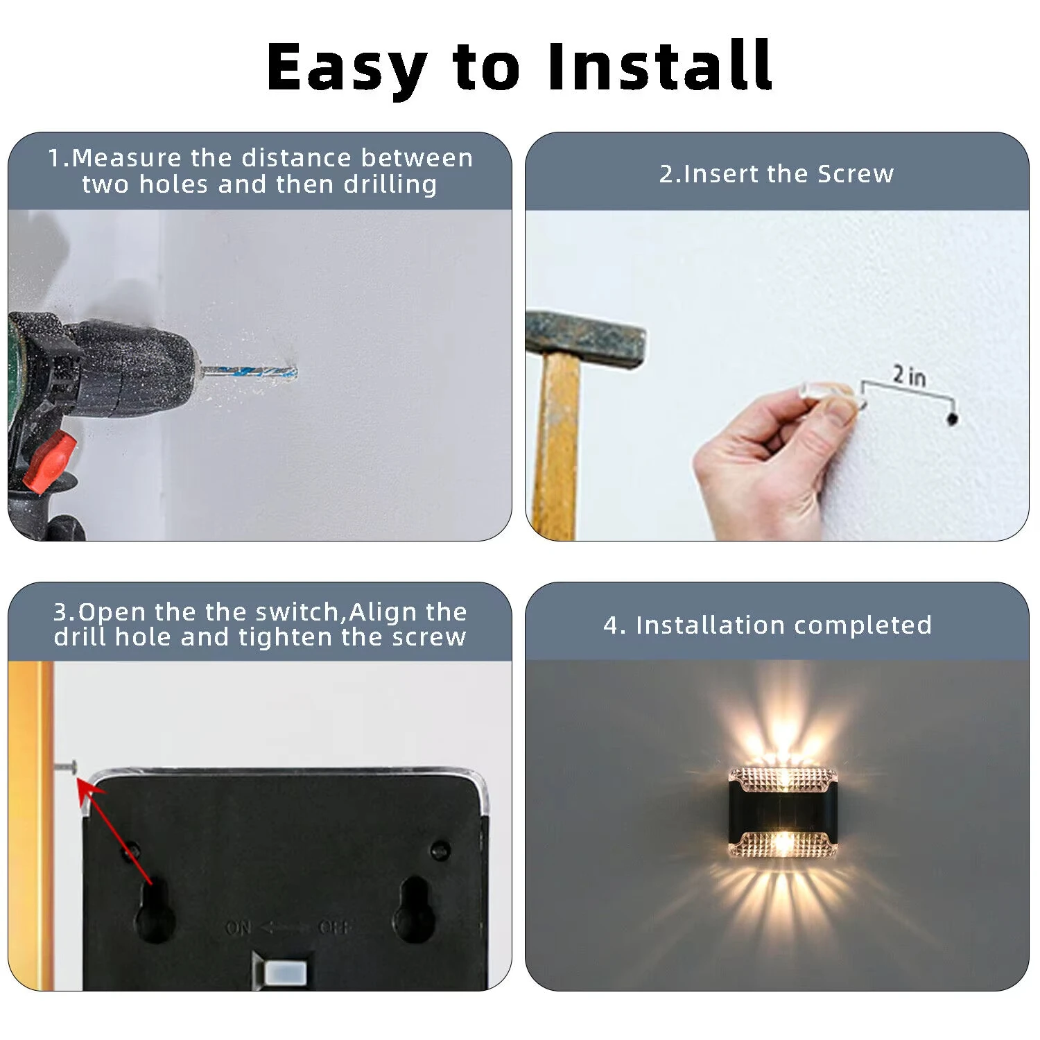 Description Picture 2 of itemSolar Powered Fence LED Light Outdoor Garden Waterproof Luminous Wall Lamp