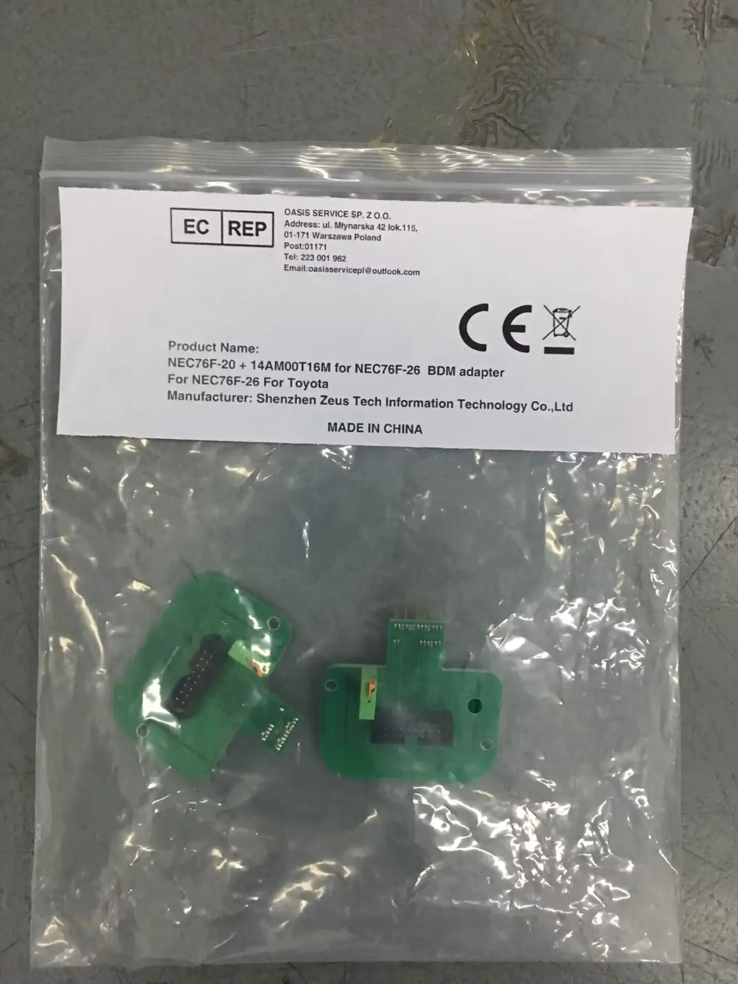 14AM00T15M for NEC76F-20 + 14AM00T16M for NEC76F-26 toyota BDM adapter