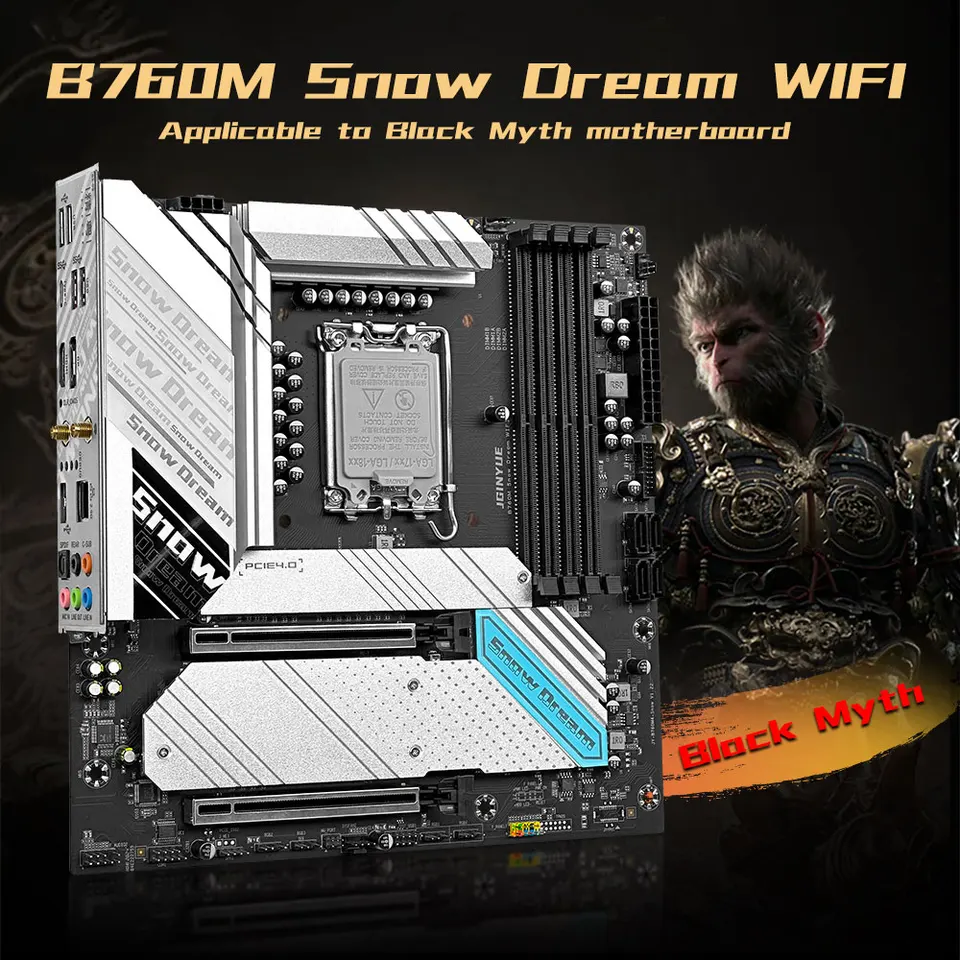 Jginyue-b760m Snow Dreamマザーボード,wifi,デュアルチャネル