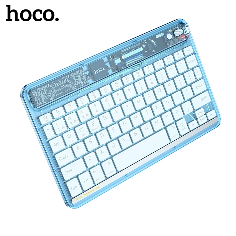 

Прозрачная Беспроводная Bluetooth клавиатура HOCO, перезаряжаемая ультратонкая клавиатура с подсветильник кой для ноутбука, планшета, iPad, Windows,