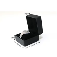 Boîte-cadeau de montre unique noire avec oreiller, présentoir de montre-bracelet en cuir PU, organisateur pour hommes, boîtier de montre en cuir PU à clapet 2