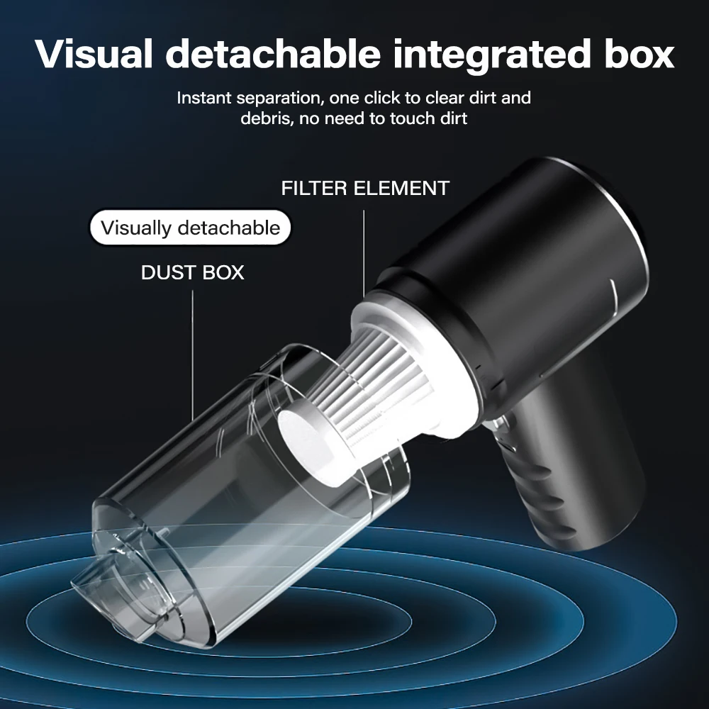 Wireless Vacuum Cleaner Vacuum Cleaner Portable Vacuum Cleaner Portable Wireless Car Vacuum Cleaner Wireless Vacuum Cleaner Dual Use for Home and Car 120W High Power Powerful