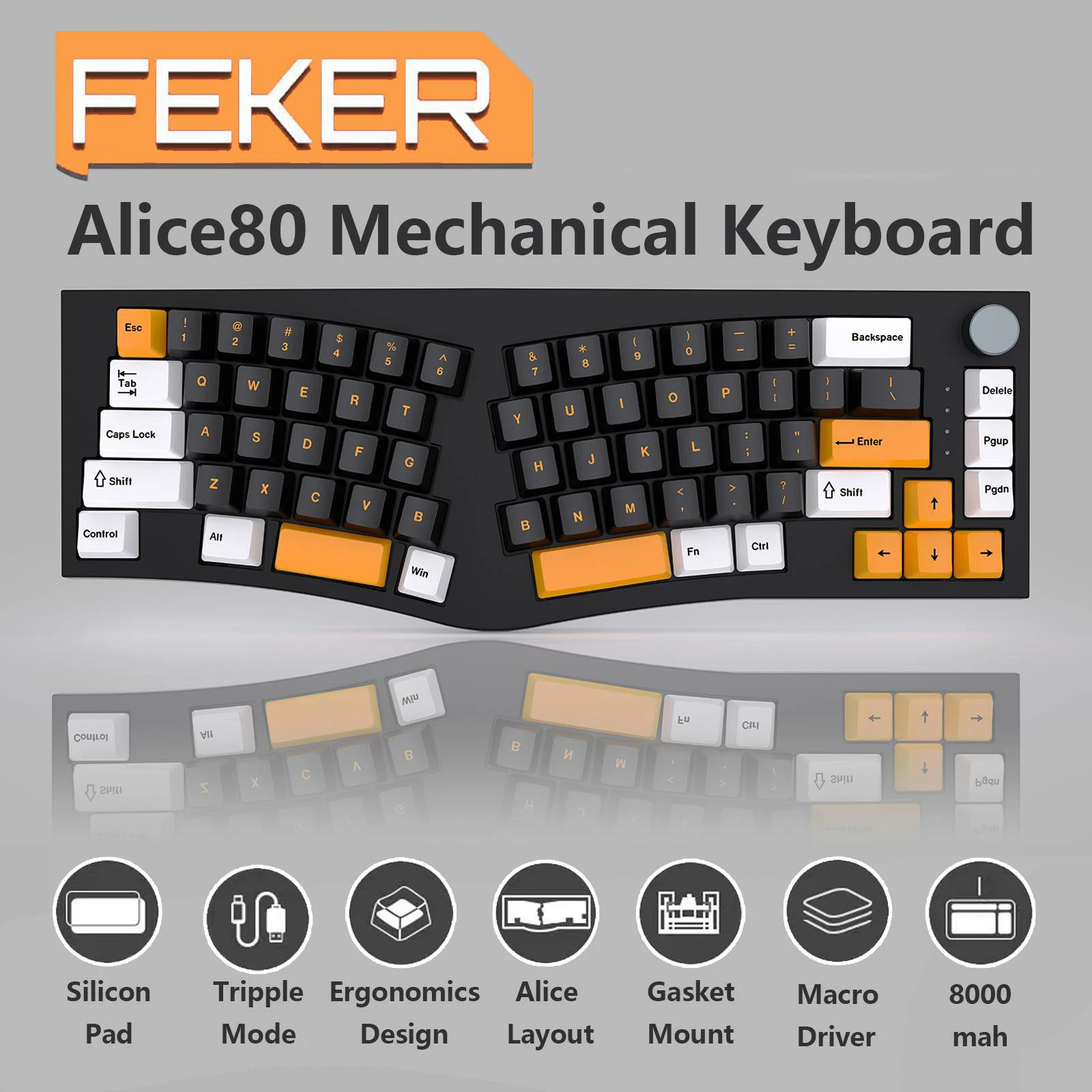 Feker alice 80 usb com fio suporte