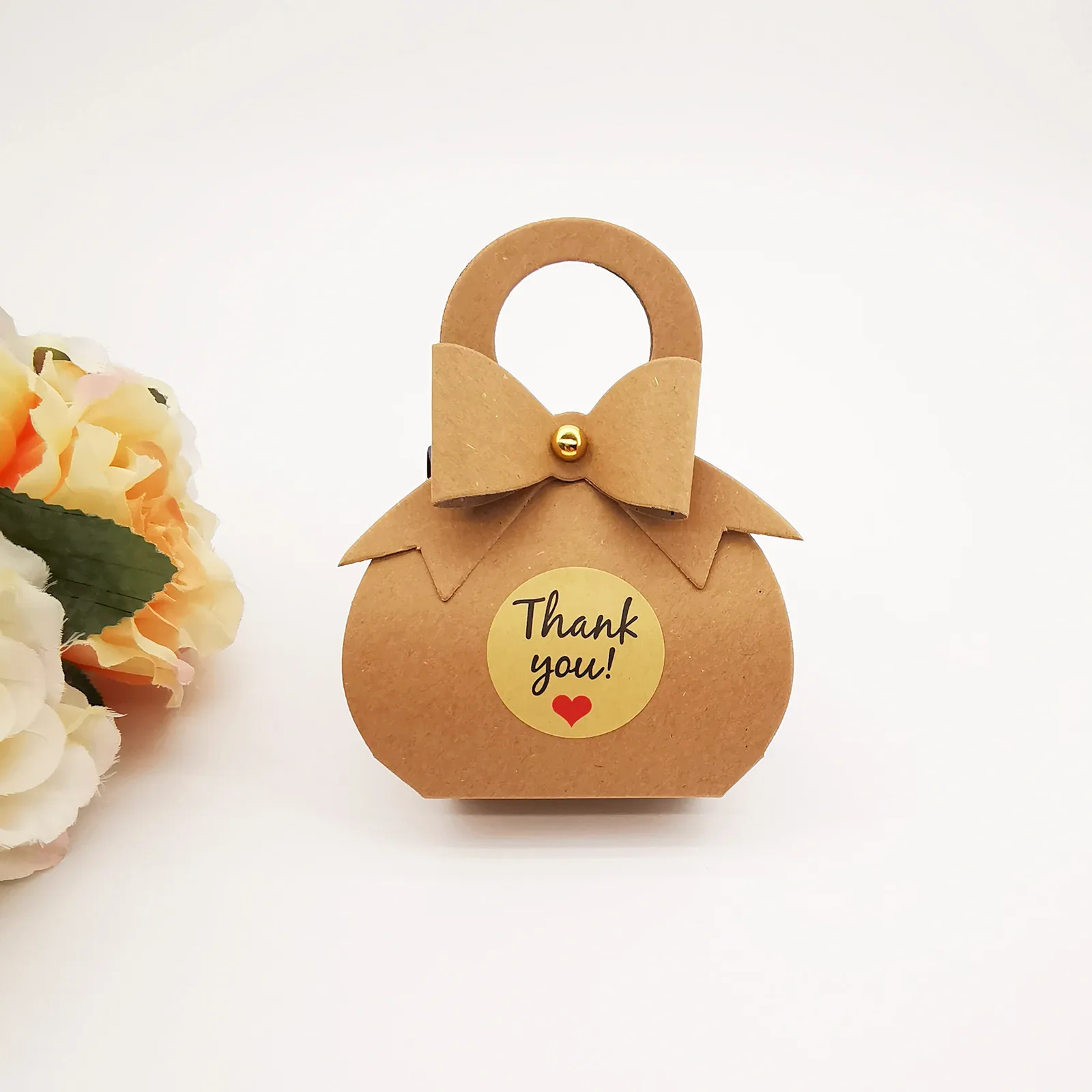 

50Pcs Portable Candy Bag Cute Bow Mini Gift Bag Box for Party Baby Shower Paper Chocolate Candy Box Wedding Favours Boxes