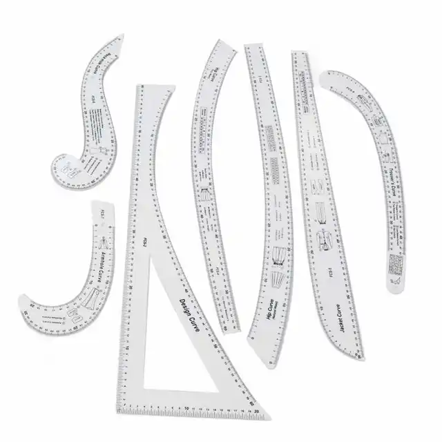 Duety 7Pcs Sewing Ruler Set French Curve Clear Ruler for Pattern Maker DIY  Clothing Dress Making Sewing Ruler Tailor Set Clothing Measuring Ruler