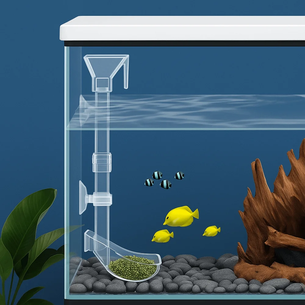 Transparent Fish Tank Feeding Tube Wall-mounted Acrylic Fish Feeding Basin with Suction Cup Fish Tank Feeding Ring