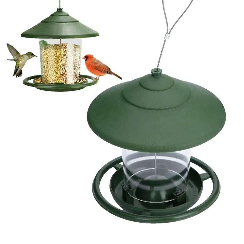 

Кормушки для птиц на открытом воздухе, автоматические кормушки для птиц большой емкости, непромокаемые, со шнурком, прозрачные аксессуары для птиц, диспенсер для еды
