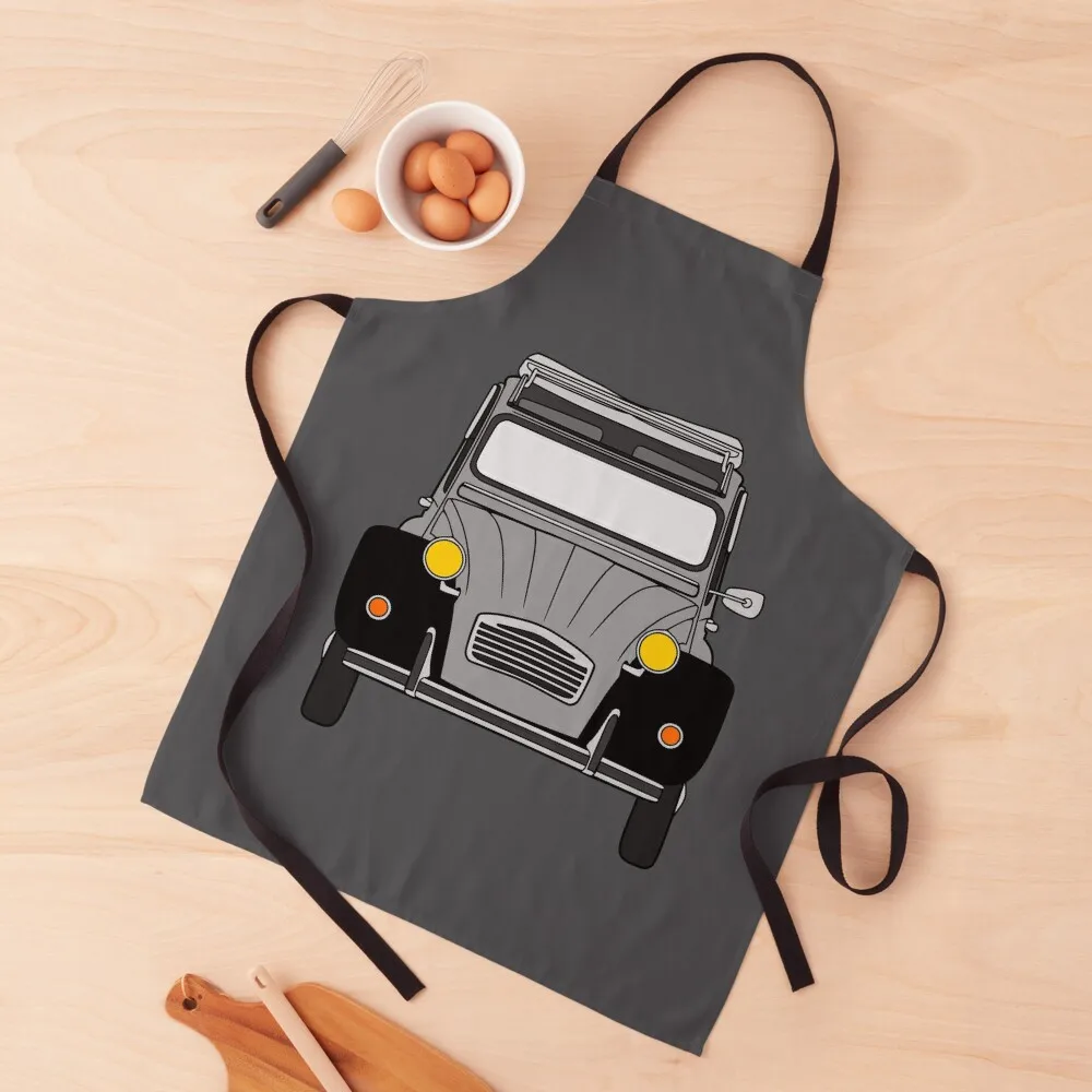 

Citroen 2CV gray black color Apron For Cosmetologist Woman Kitchens Apron