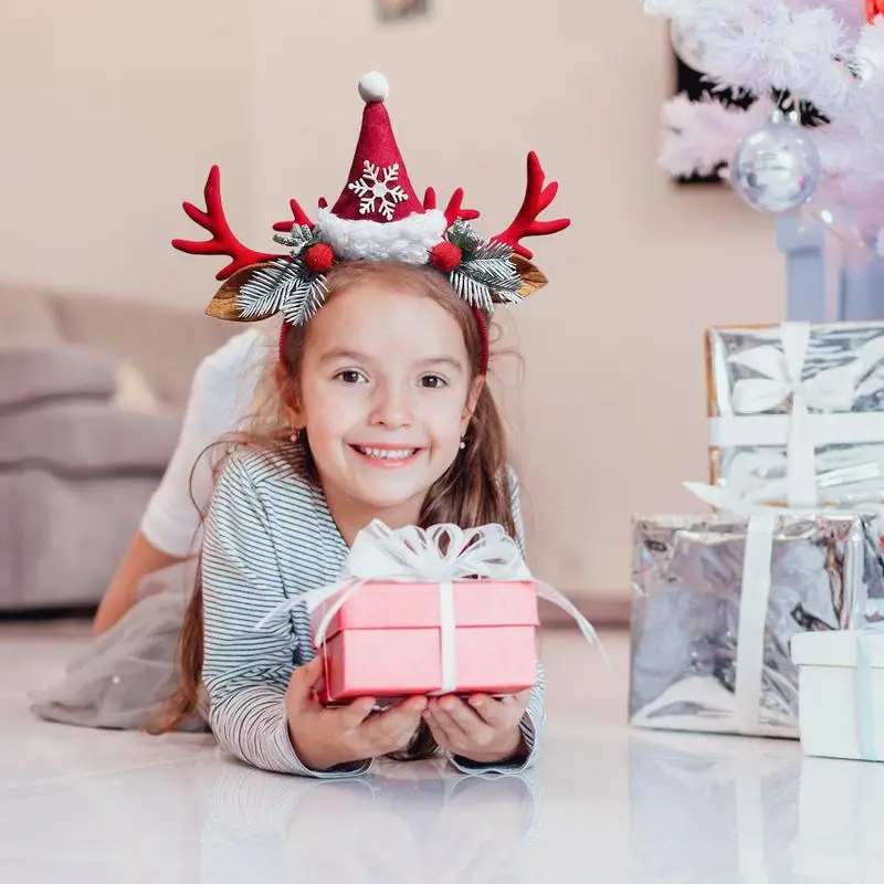 Elk Antler Headband Realistic Dress Up Costume Headband Cute Hairband Headpiece For Christmas Holiday Dress Up Hairhoop Face