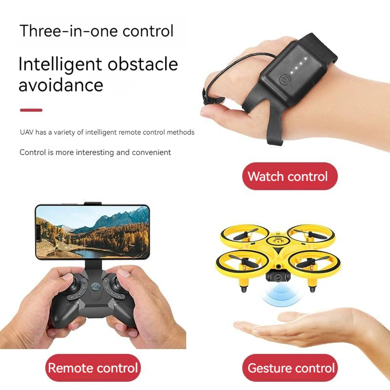 Rc Gesto intelligente Induzione Uav Disco volante Orologio Quadcopter Sospensione resistente alla caduta Giocattolo per piccoli aerei con telecomando - Image 2