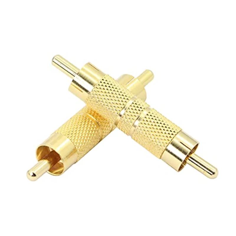 Adattatore Accoppiatore Rca Placcato Oro Connettore Di Prolunga Cavo Audio Video Maschio-Maschio Per Altoparlante Amplificatore Home Theater Dvd Tv