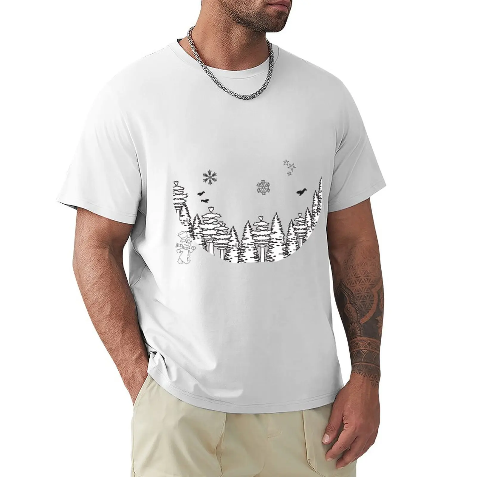 

winter's magic T-shirt quick drying boys whites Men's cotton t-shirt