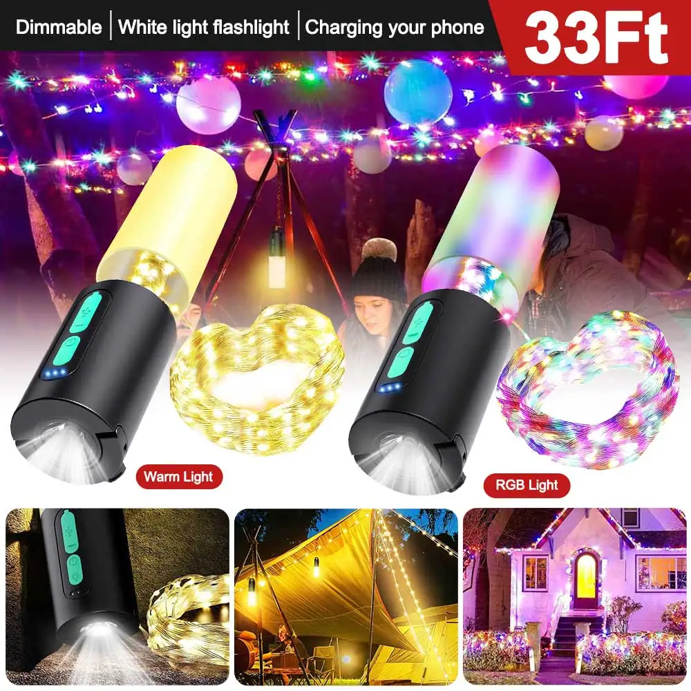 New arrival USB rechargeable camping handheld light string lighting outdoor decorative lighting atmosphere lighting sercomotonew arrival of 2022 off road led work lights 70w for 4x4 accessories 70w led work light