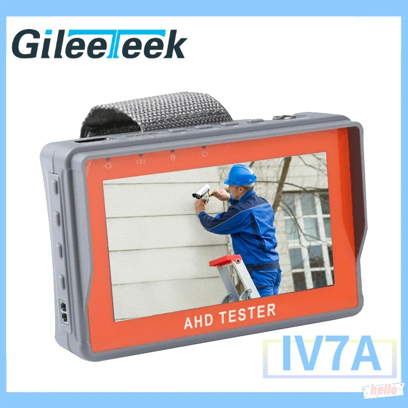 CCTV Tester Monitor IV7A 4.3Inch AHD 8MP Analog Camera Testing PTZ UTP Cable Tester RS-485 PTZ Contorl UTP Network Cable Test x7 cctv teste 4k camera 7inch touch screen test via mainstream analog ip ahd cvi tvi sdi 6 in 1 multifunction cctv tester