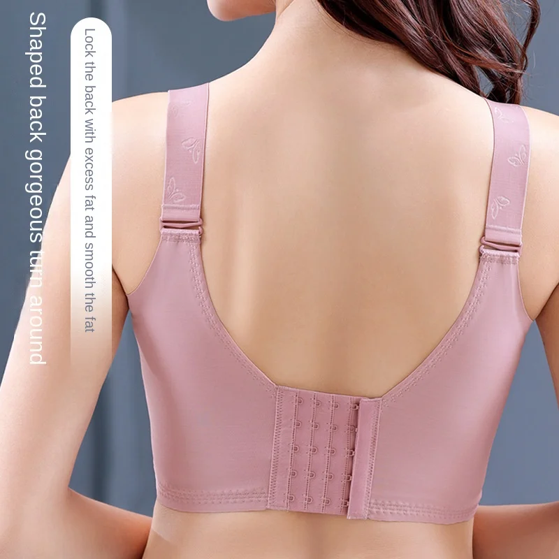 Adjustable Underwear for Women Large Size Full Cup Push up Breast Holding Anti-Sagging Big Chest Small Summer Thin Bra