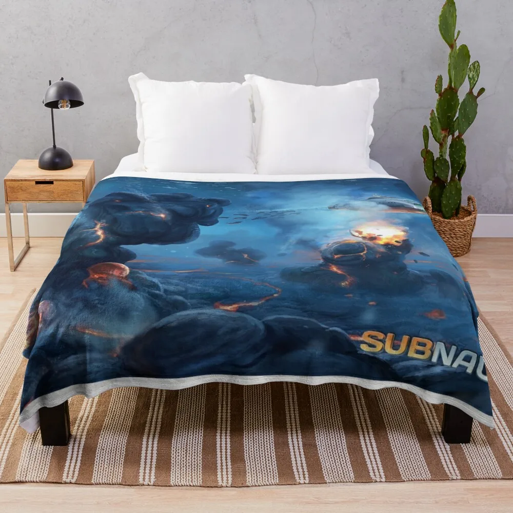 Subnautica Lava Caverns Art Throw Coperta Divani Pesanti Letto Flanella Tessuto Flanella Coperte