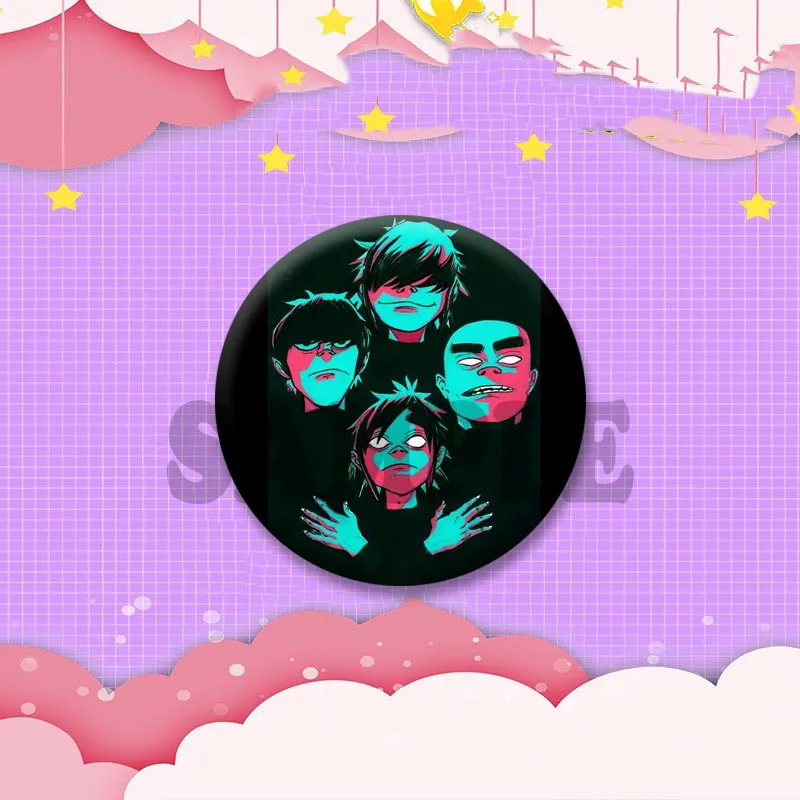 Gorillaz Fanart Cartoon Idol Pin Brooch - Backpack & Hat Decor Gift Badge