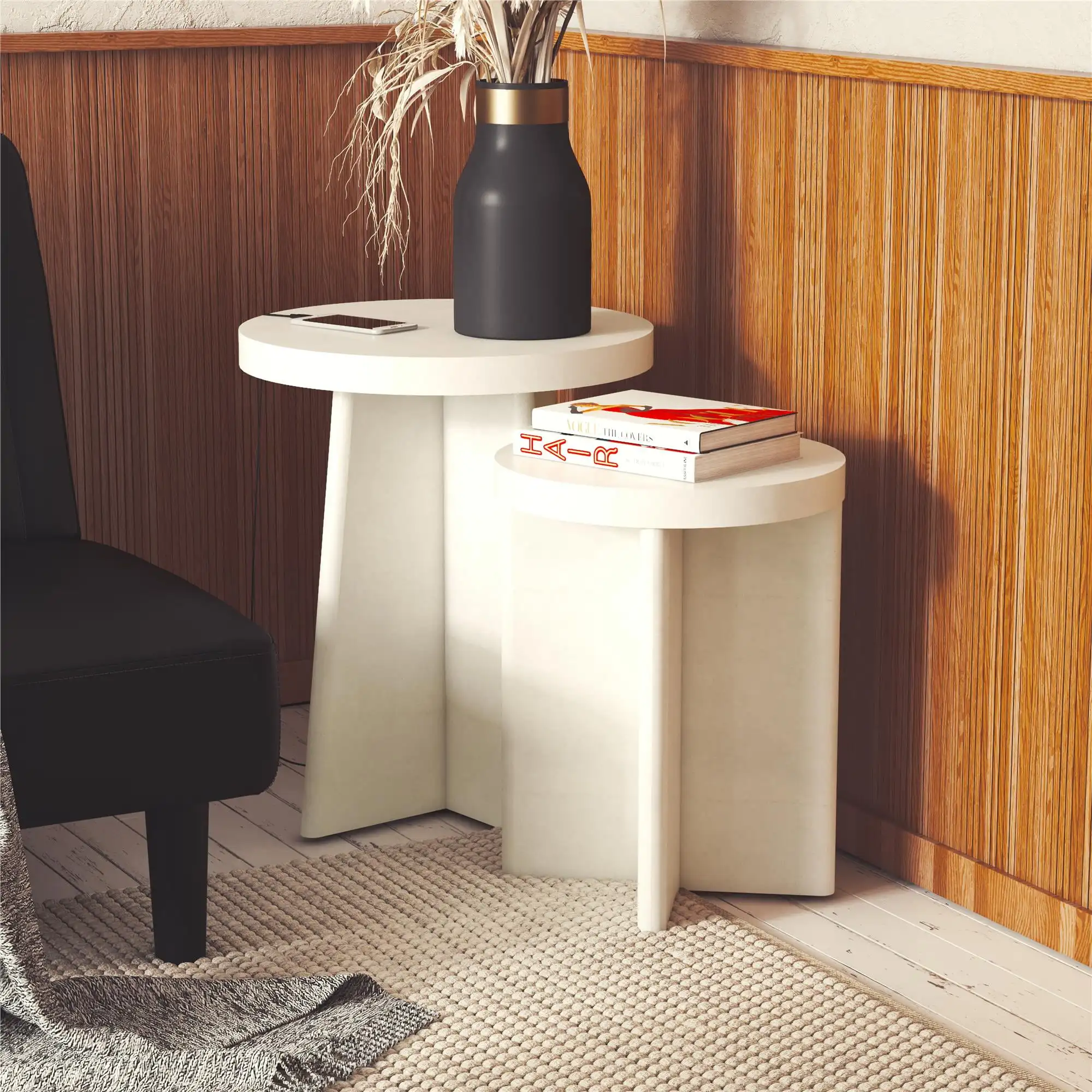 

Ameriwood Home Liam End Tables, Set of 2, Faux Plaster