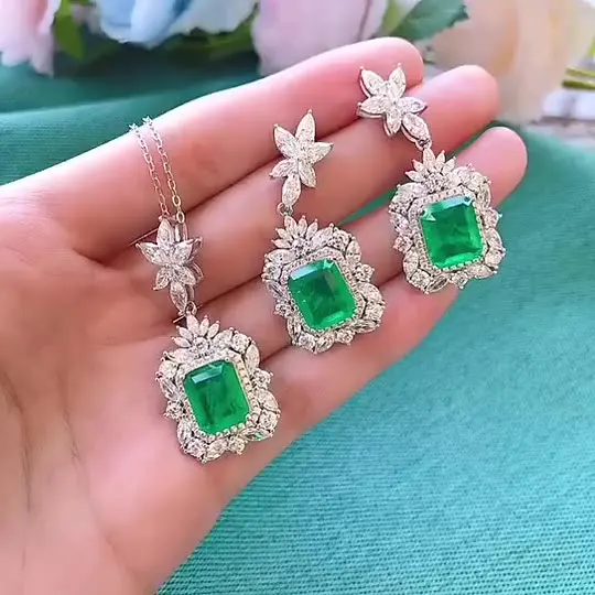 

Women's Earrings 2023 925 Sterling Silver Earrings emerald jewelry
