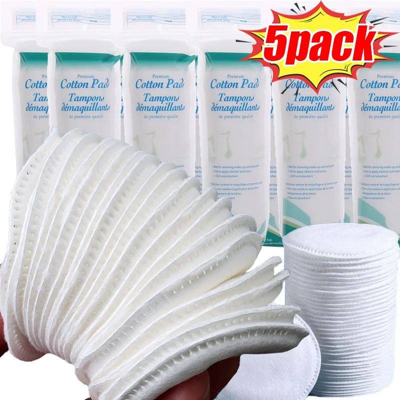 Soft White Cotton Makeup Remover Pads for Facial Skin Care