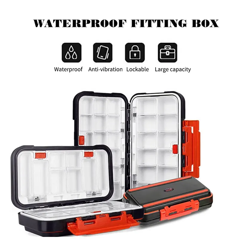  Fishing Waterproof Fishing Tackle Box Double Sided Opening and Closing Bait Tool Storage Box Multifunctional Goods 