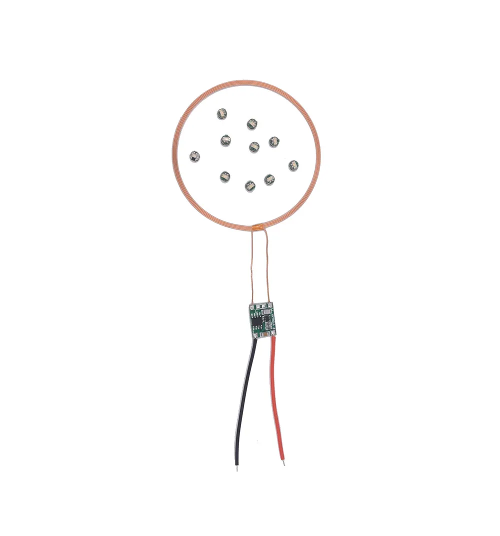 Taidacent-bobina Led sem Fio e Indução Indutiva Módulo de Carregamento Bobina Mais 10 Leds Mistos 5v Remoto 80 mm