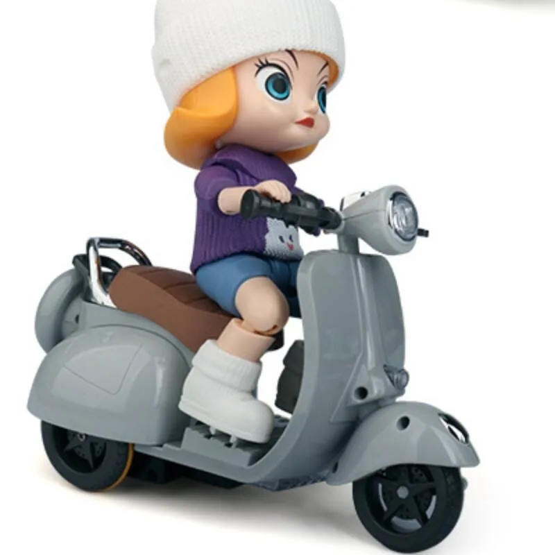 Labubu Doll Mini Electric Motorcycle for Labubu Toy Monsters Dolls Accessories Electric Rotating Sound and Light Children's Toy 3
