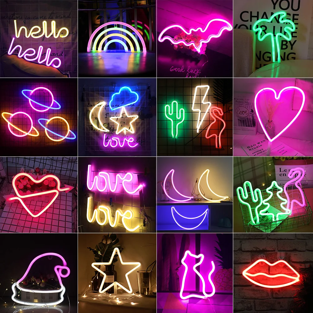 Planet LED Lights Neon Sign Bedroom Decor Neon Sign Night Lamp for  Christmas Rooms Wall Art Bar Party USB or Battery Powered - AliExpress