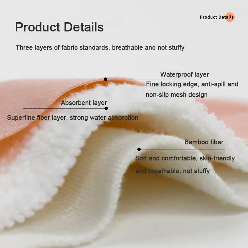 Three-Layer Fiber Ultra-Fine Waterproof Breathable Breast Pad Anti-Overflow Maternity Care Pad Baby Feeding Reusable Washable breast pads milk pads