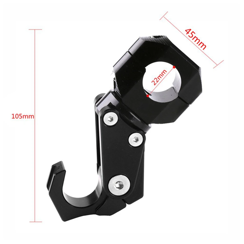 Motorcycle Hook Helmet Holder Luggage Bag Bottle Hook Hanger Carry Holder Storage CNC Aluminum Accessories Bike Bicycle Black