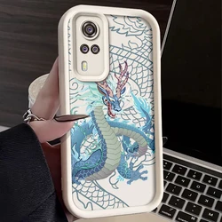 Dragon Painted Silicone Anti - Drop Soft Phone Case Cover for Vivo Y31 2021 (WHITE)