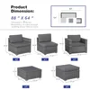 Outdoor Wicker Sectional Sofa Set 6-Piece All-Weather Conversation Furniture Set Grey Rattan Patio Sofas 3