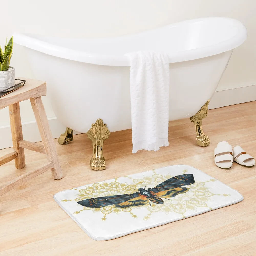 

Death's-head Hawkmoth - Mandala Bath Mat Rugs Baths Bathtub Carpet Living Room Rug Absorbent Carpet For Bathroom Mat