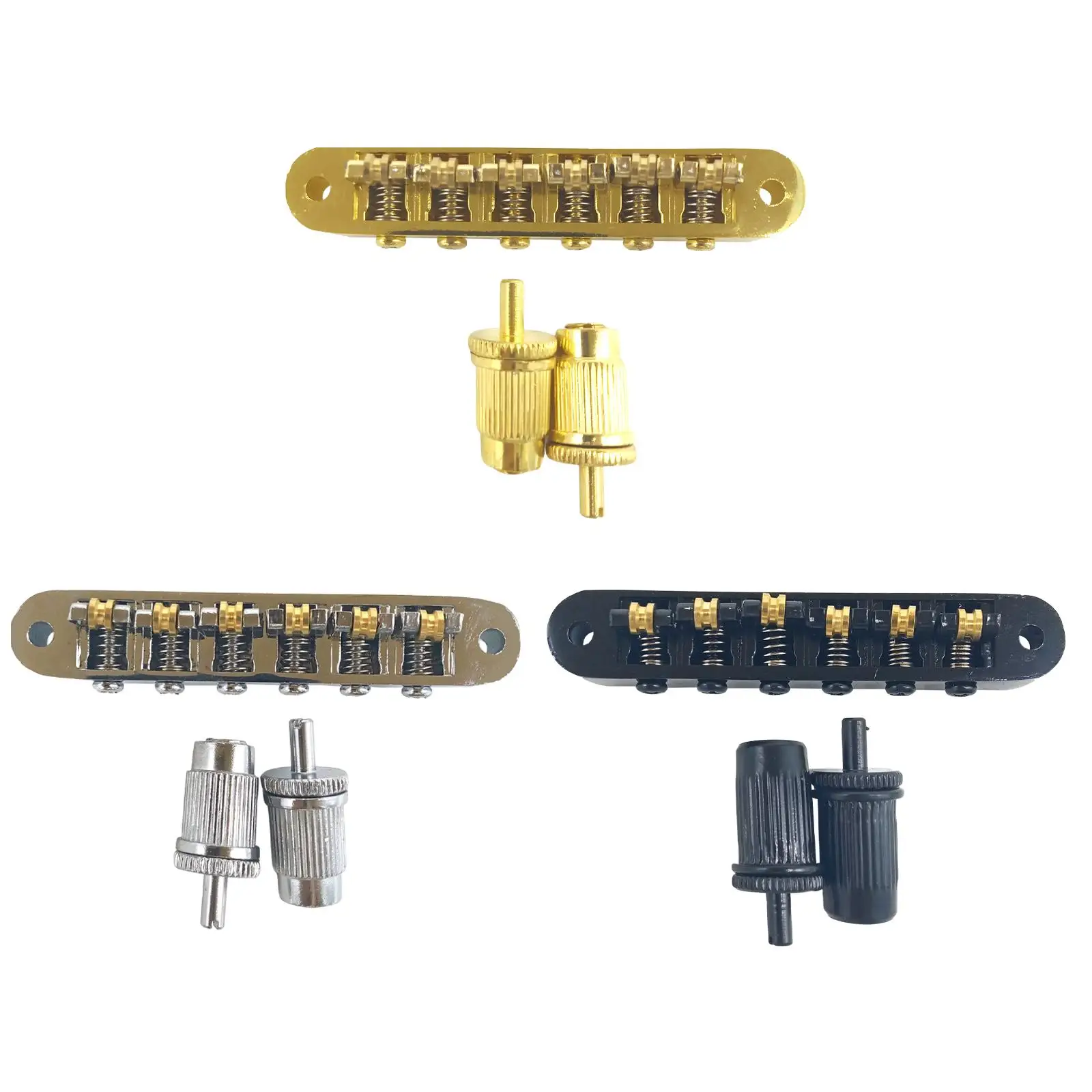 

Roller Saddle Bridge Precision Durable High Stability M8 Threaded Posts for Electric Guitar 6 Strings Instrument Accessory Part