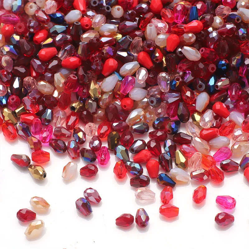 

3*5mm Crystal Garment Beads Teardrop Shape Findings Glass Faceted for DIY Apparel Sewing Supplies Jewelry Making Accessory