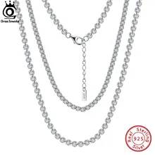 ORSA JEWELS Solid 925 Sterling Silver Women Men Tennis Choker Chain Round Cut Cubic Zirconia Tennis Chain Necklace Jewelry SC45