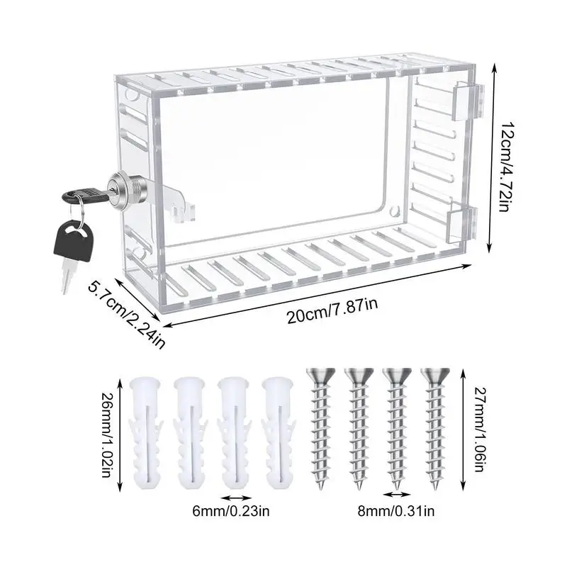 Universal Thermostat Lock Box With Key Transparent Large Thermostat Protector Cover Box With Lock Easy To Install