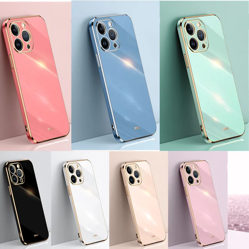 Elegant Solid Color Plating Phone Case with 6D Design