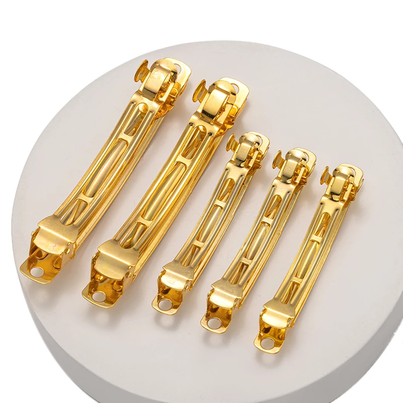 10/20Pcs Gold Französisch Automatische Haarspange Frühling Haar Clips Blank Bogen Haarnadel Haarspange Einstellung Basis DIY Schmuck Machen supplie – Detail 8
