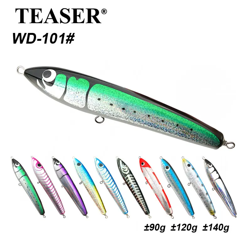 TEASER WD-101 90g120g140g Schwimmender Köder Großer Holzfischköder Bleistiftköder Boot Angelköder Künstlicher Köder Thunfischköder Holzköder