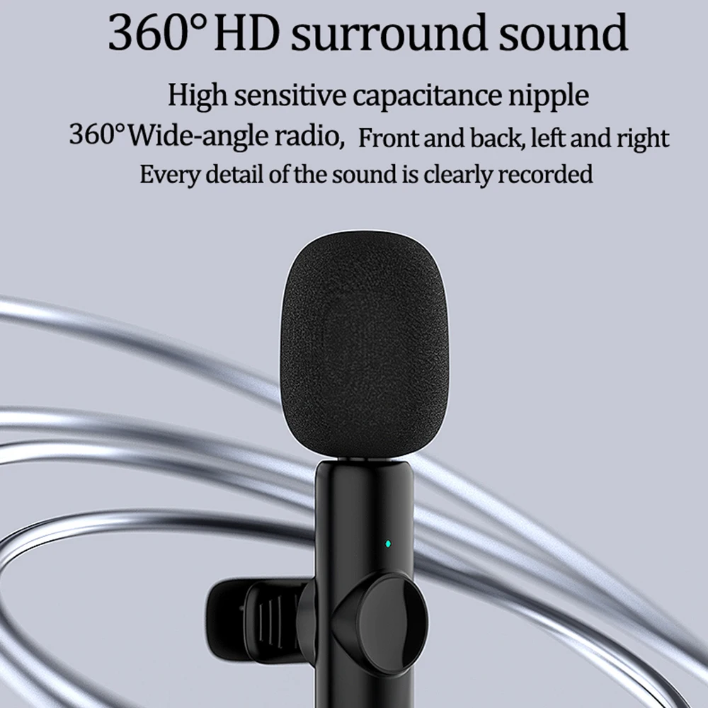 Cell Phone Wireless Lapel Microphone Lavalier Mobile Phone Microphone For Sound Recording Small Mike For Iphone Wireless Lapel