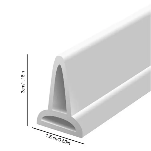 thumbnail image 2 of Self-Adhesive Shower Water Dam - 100mm High Flexible Silicone Barrier For Wet/Dry Separation (Gray, 78.7") 2 of 14