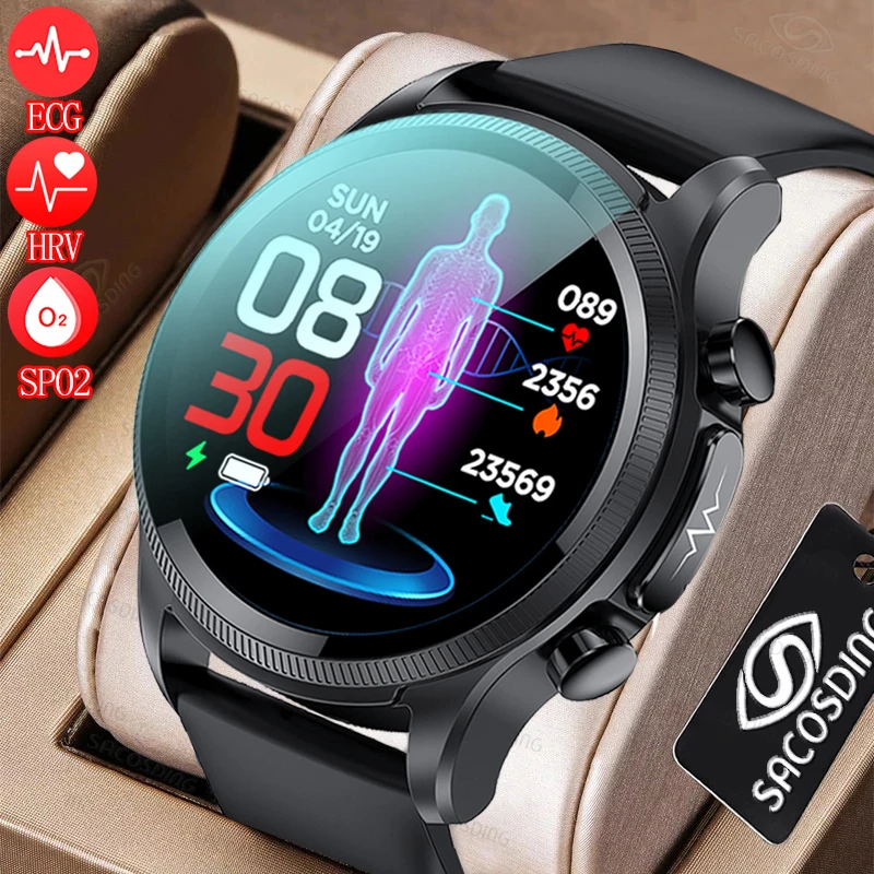 Ecg Ppg Hrv Blood Glucose Smart Watch Men Blood Pressure Heart Rate