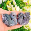2PCS Natural Crystal Quartz Swan Carving Mini Animal Statue Healing Lucky Energy Gemstone Home Decoration Crystal Crafts Gift 4