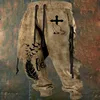 2023 Fall Sports Jogging Trouser For Men Fashion Patchwork Drawstring Design Pattern Print Loose Pants Streetwear Men's Clothing 5